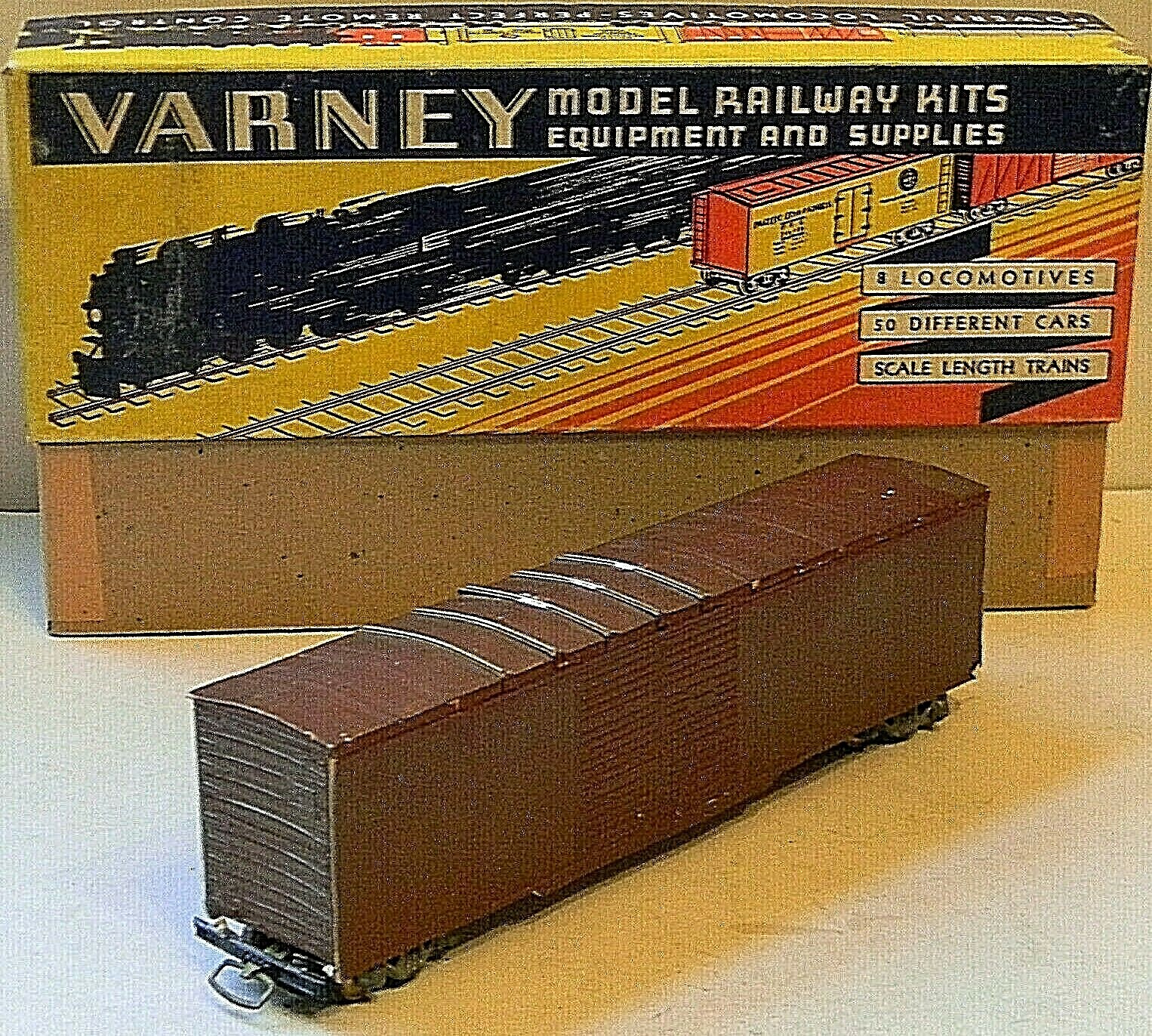 Varney 50′ DD Boxcar ~ TUSCAN RED ~ Loop & Hook Couplers – IOB – RARE – HO