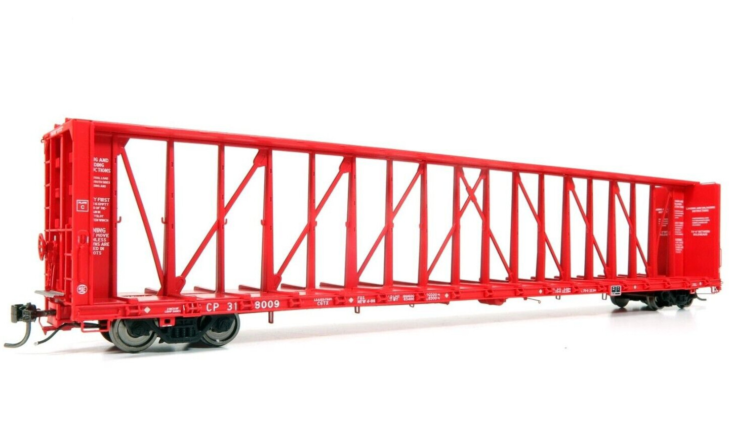 Rapido HO Scale ~ NSC 73′ Centerbeam Lumber Flat Car ~ CP Rail #318009 ~ 174004