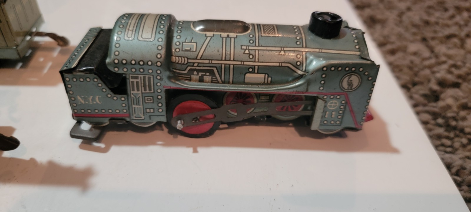 SAKAI O GAUGE 6 CARS HUDSON & PACIFIC ORIGINAL BOX TIN LITHOGRAPH FRICTION POWER