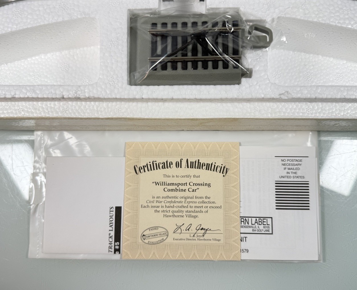 Bachmann Hawthorne Village ON30 Williamsport Crossing Combine Train Car w/ COA