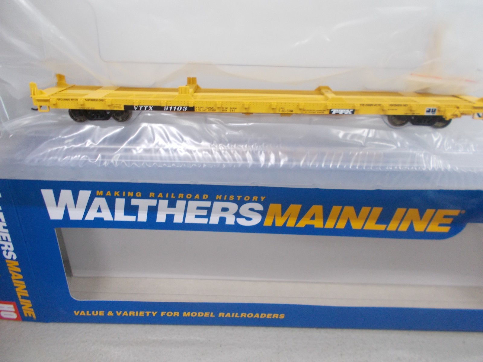 WALTHERS ~ TRAILER TRAIN VTTX 60′ PULLMAN-STANDARD FLAT CAR # 91103~HO SCALE