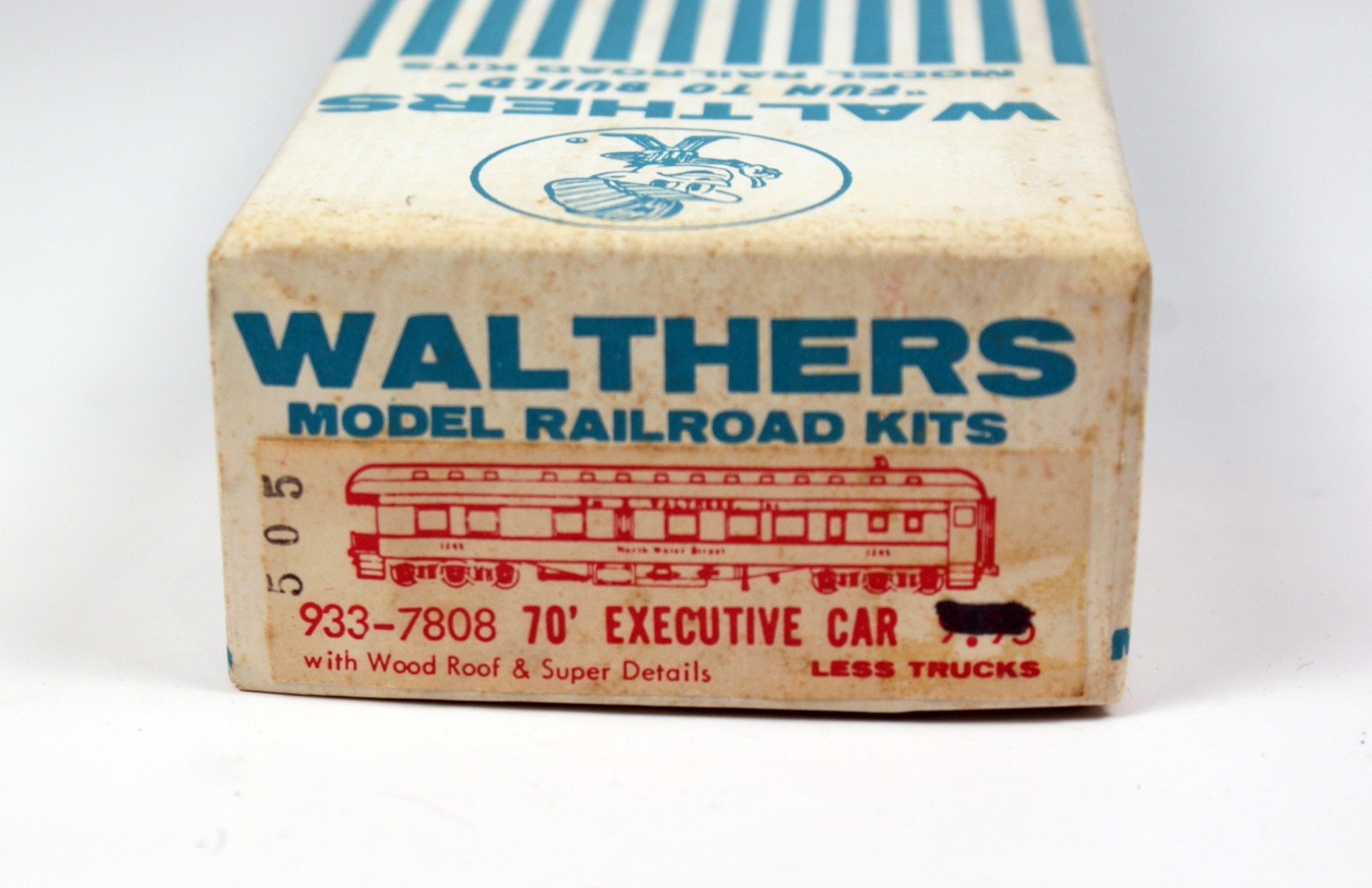 Walthers HO Scale 70′ Executive Passenger Car, Wood & Metal Kit 933-7808, NOS