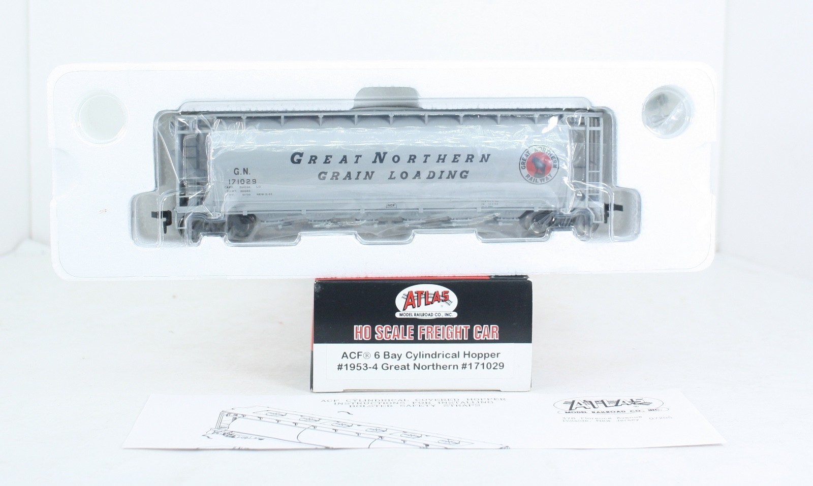 HO Scale Atlas 1953-4 Great Northern ACF 6 Bay Cylindrical Hopper GN 171029