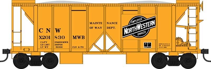 Bowser HO CNW Yellow / Orange MOW Ballast Hopper #X201830 RTR 43658 NIB