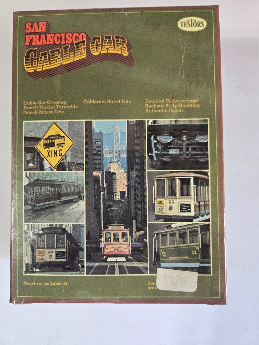 Testors 1977 San Francisco Cable Car 1/48th Scale Model New Unassembled Kit #517