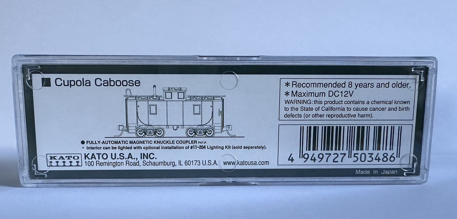 Kato N Scale 186-0300 Cupola Caboose Unlettered