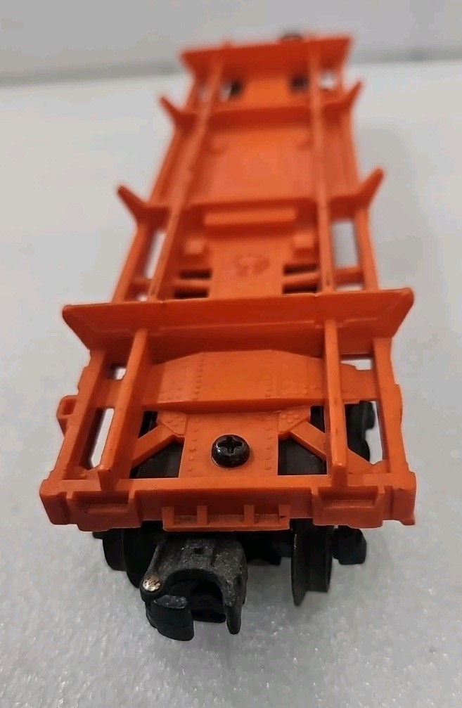 LIONEL POSTWAR O GAUGE 6362 ORANGE RAIL TRUCK CAR FOR 3 TRUCKS #636255. SEE AD.