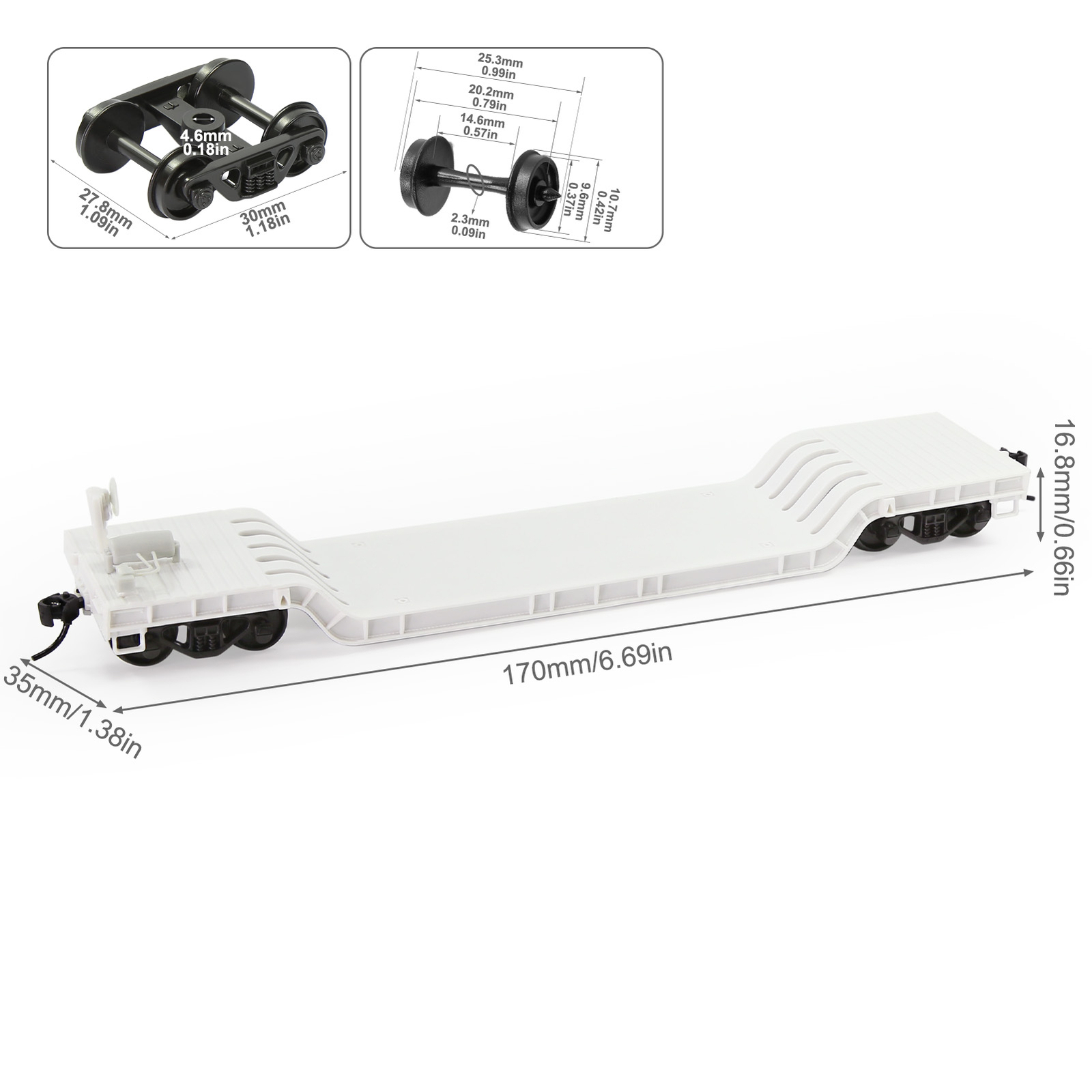 Evemodel HO Scale 1:87 Disassembled DIY Depressed Center Flat Car C8770JJ