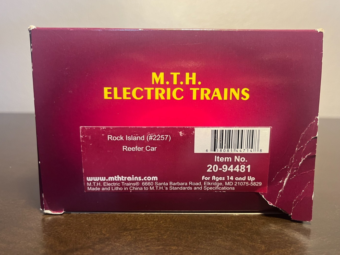 MTH O Gauge 20-94481 Rock Island Orange Reefer Dri-Protecto Car CRIX #2257 NEW