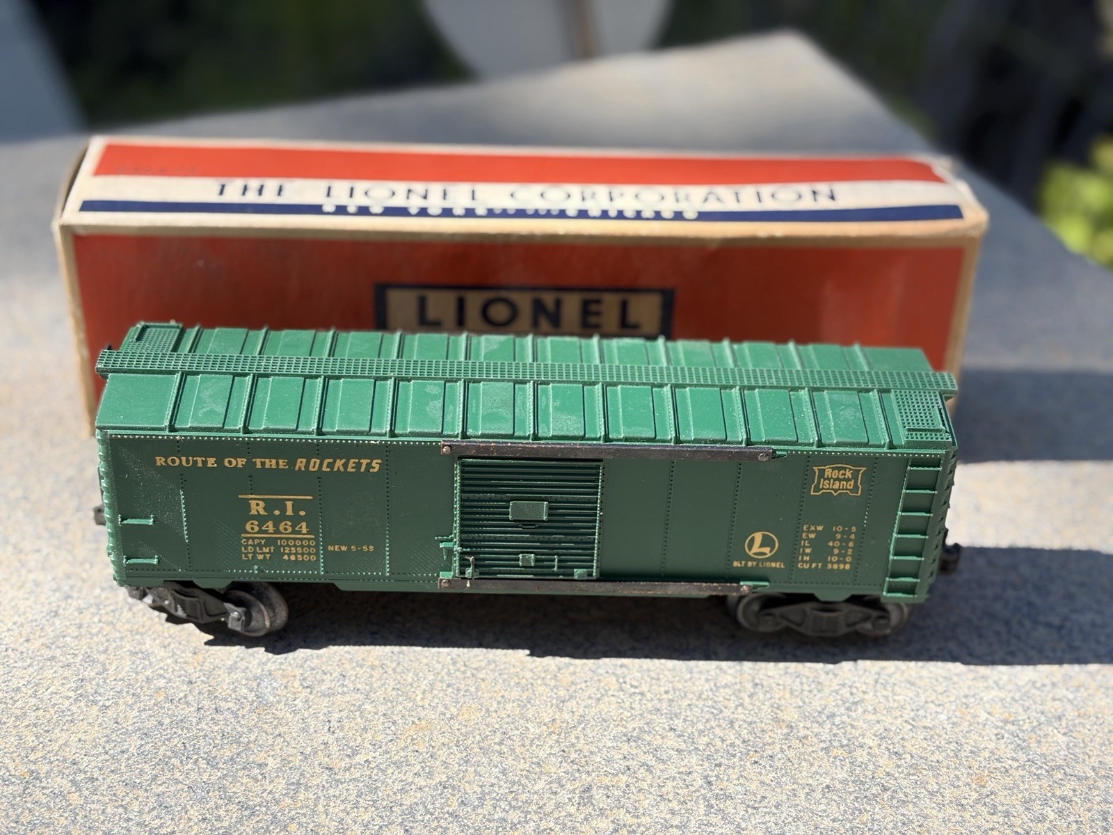 Lionel #6464-75 Rock Island Box Car Original Box Post War 50’s Nice