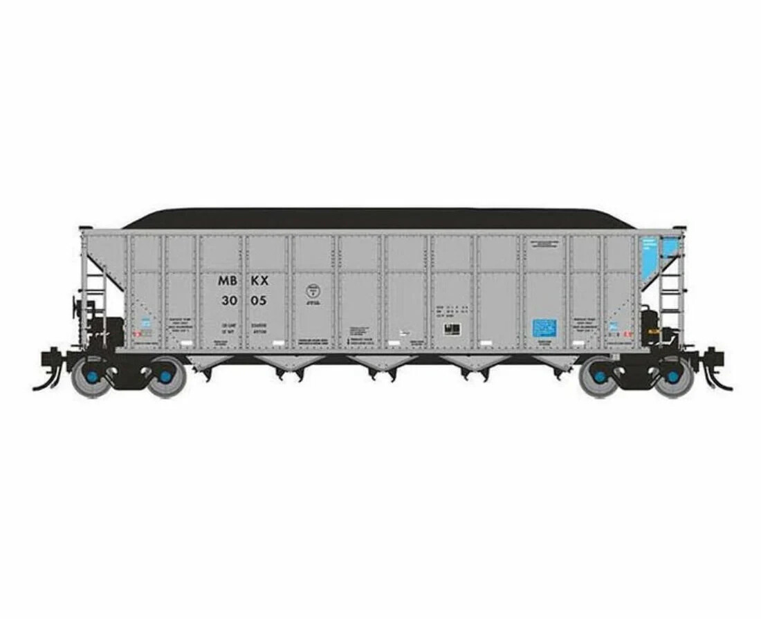 Rapido Trains 169039 HO MBKX Autoflood III RD Coal Hopper #2 (Pack of 6)