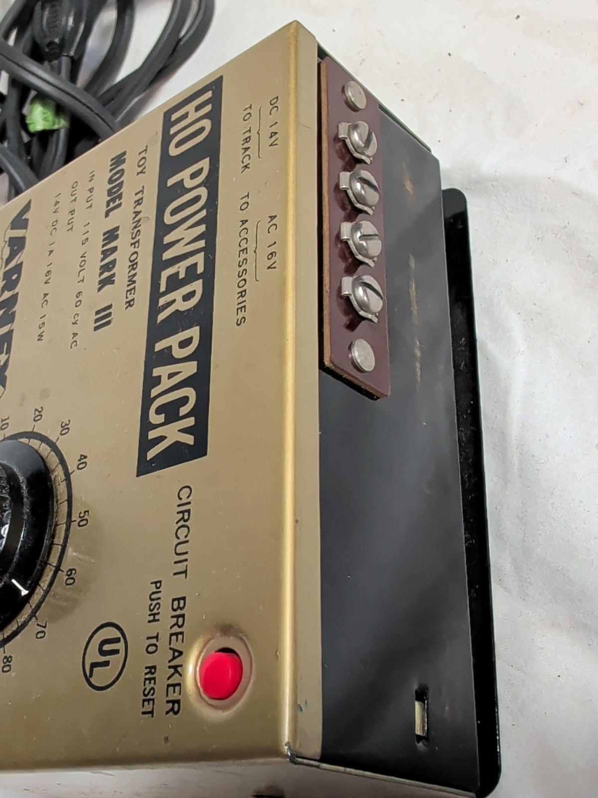 Varney HO Power Pack Transformer MARK III 115v 60W To 14v DC 16v AC 15W Untested
