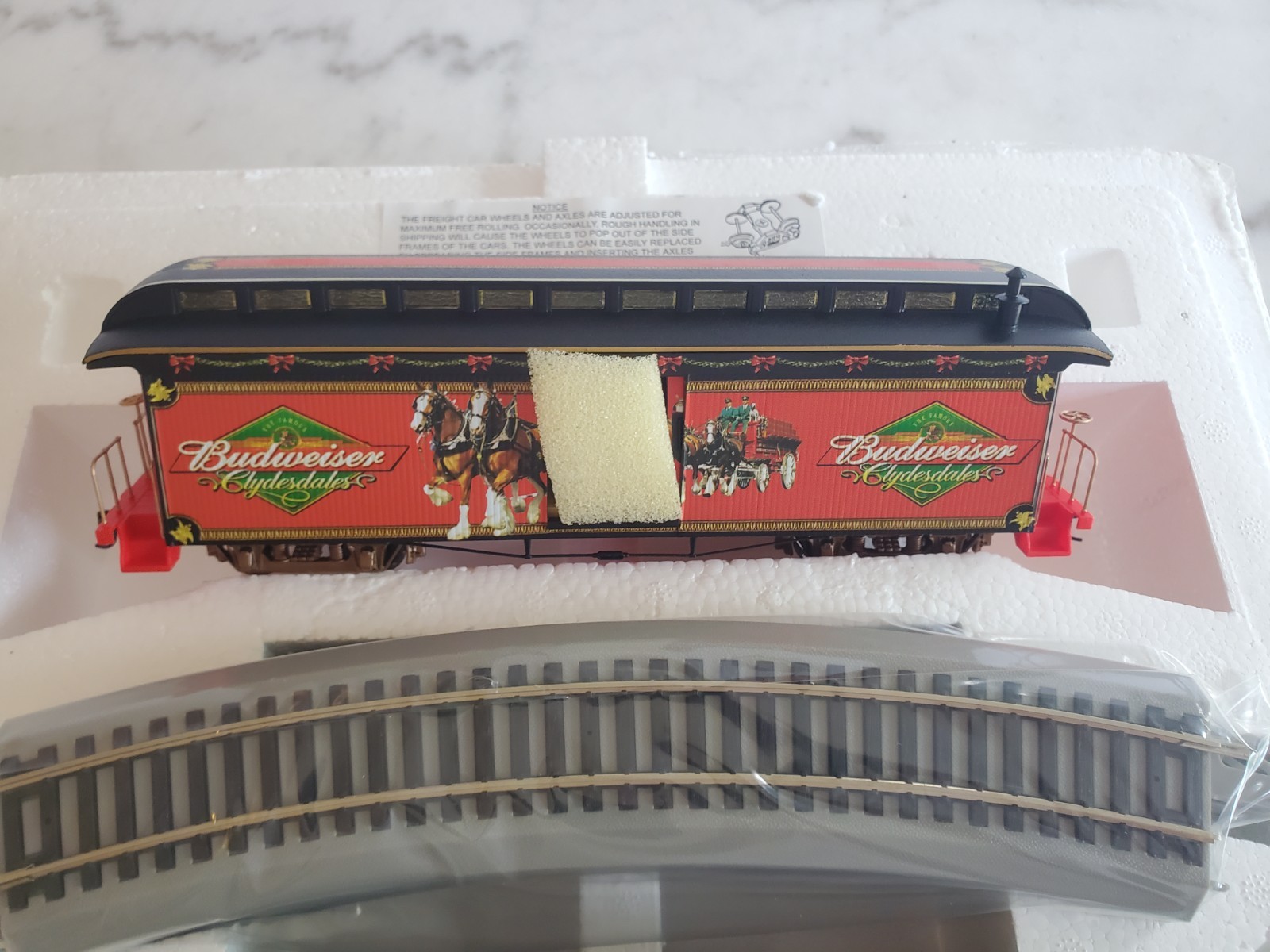Budweiser Holiday Express Hawthorne Village On30 Locomotive Coach 002 L11