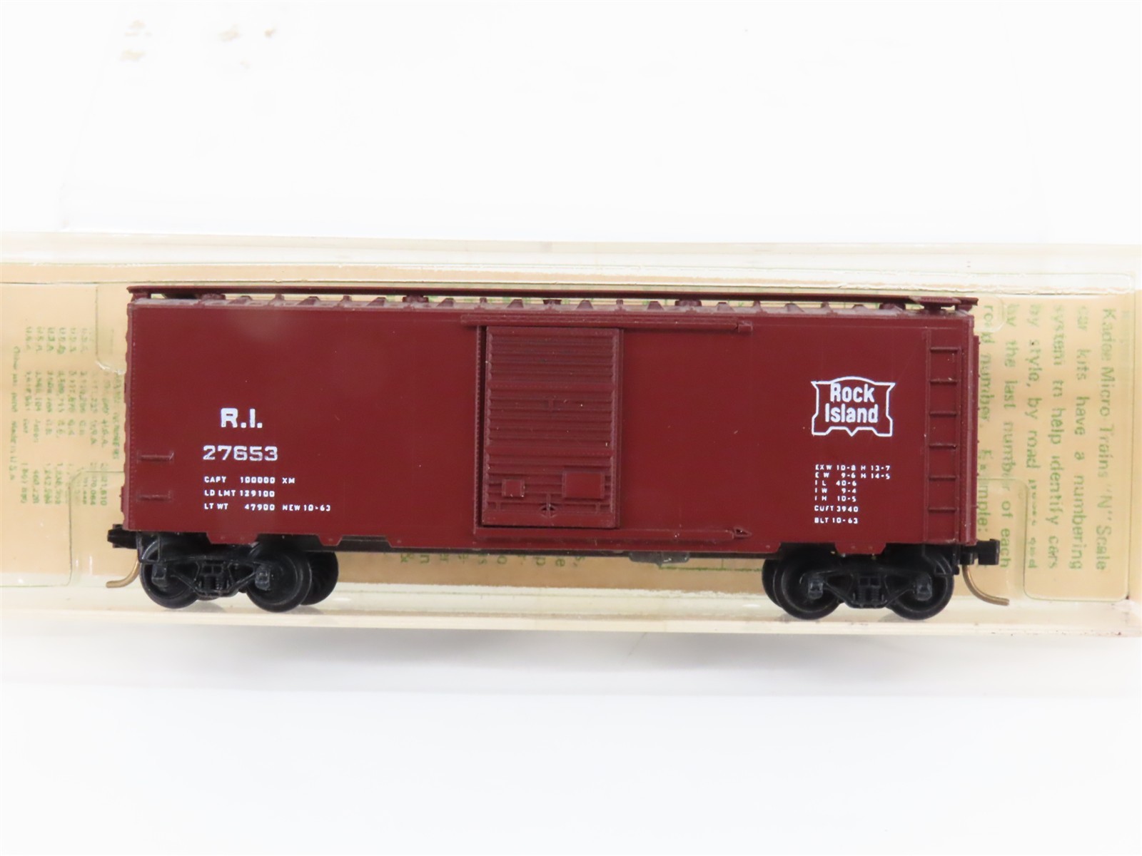 N Scale Kadee Micro-Trains MTL 20058 RI Rock Island 40′ Boxcar #27653 Blue Label