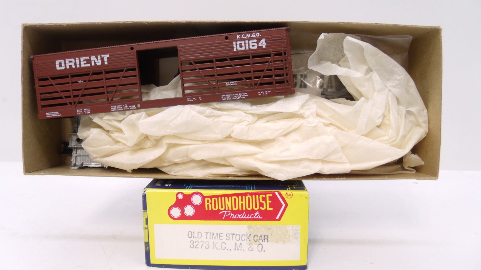 Roundhouse HO Orient KCM&O 36 Old Time O/T Train Stock Cattle Train Car Kit 3273