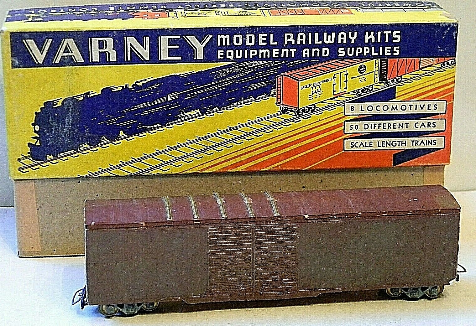 Varney 50′ DD Boxcar ~ TUSCAN RED ~ Loop & Hook Couplers – IOB – RARE – HO