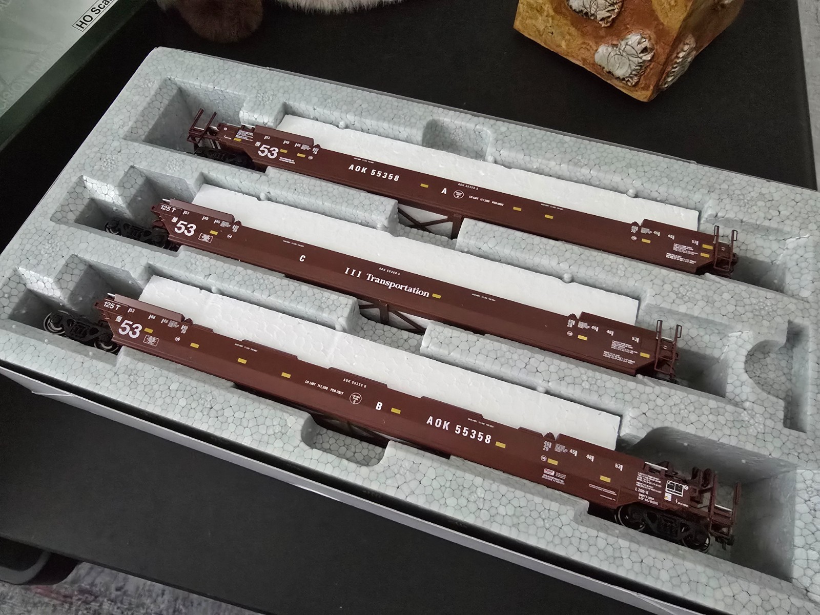 Kato HO Gunderson Maxi IV Well Cars AOK #55358 Kadee #120 #30-9036