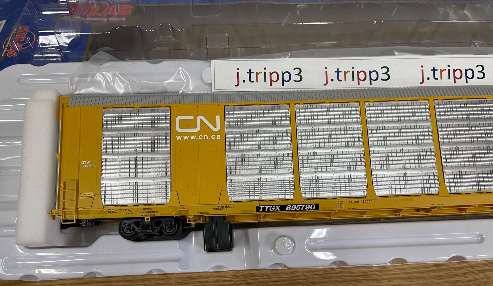 Atlas O 3001496-2 Canadian CN GTW Gunderson Multi-Max Autorack Scale 3Rail Train