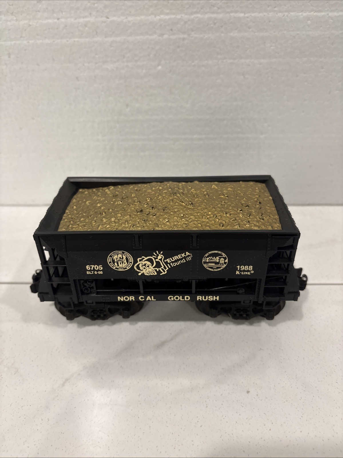 K-Line K-6705 O Gauge 1988 TCA NOR CAL GOLD RUSH Ore Car w/Ore Load/Original Box