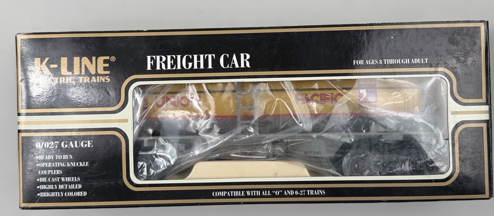 K-Line K-6362 Union Pacific Tank Car UP 6362 1/48 OScale Yellow diecast frame C8