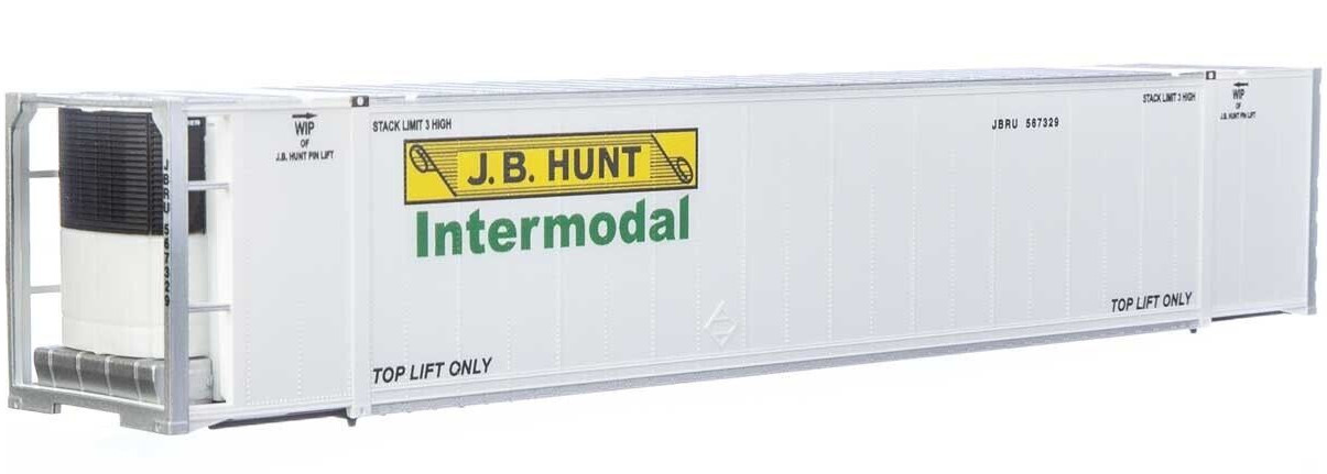 Walthers HO Scale ~ New 2024 ~ JB Hunt ~ 53′ Reefer Container ~ 949-8706