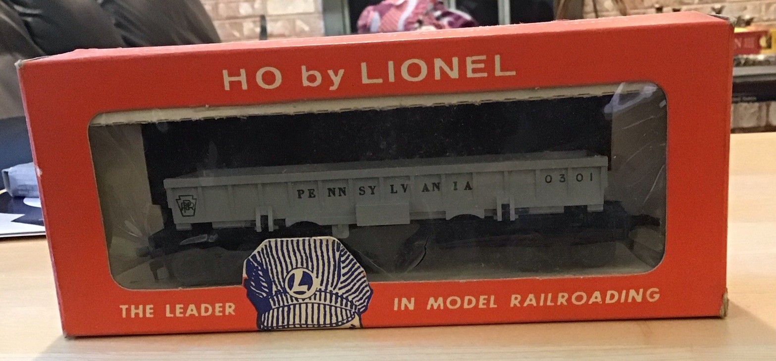 Lionel HO #0301 PRR Unloading Coal Car In Box With Liner, Bin, No Coal