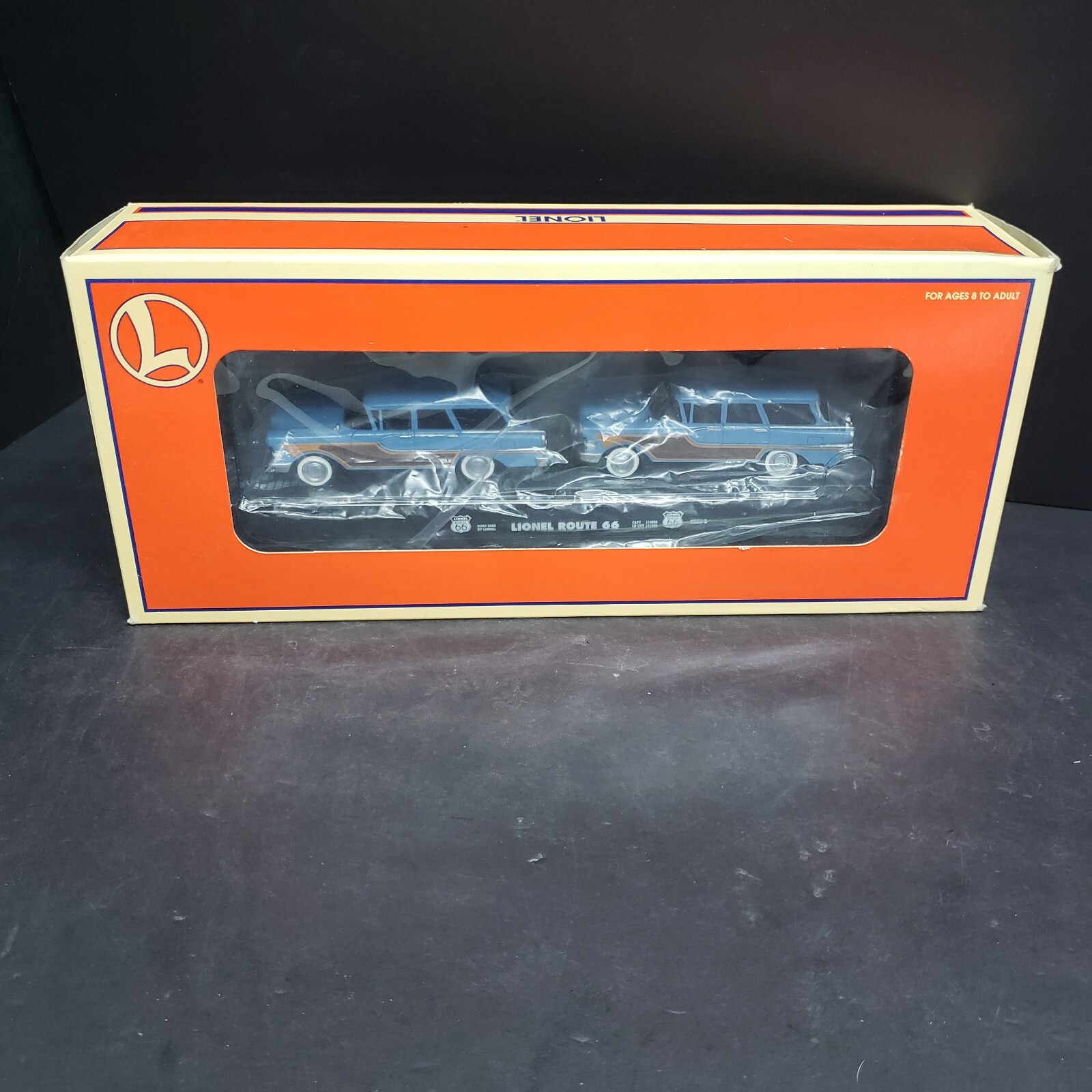 Lionel 6-17548 Lionel Route 66 Flatcar With (2) Touring Coupes in box K107