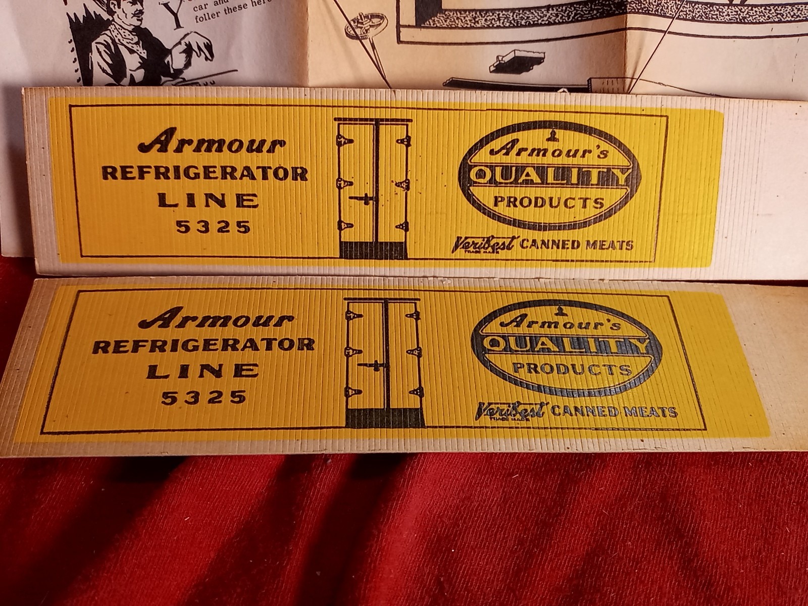 Armour Refrigerator Line Veribest Canned Meat HO Red Ball Kit Oldie Wood Metal $