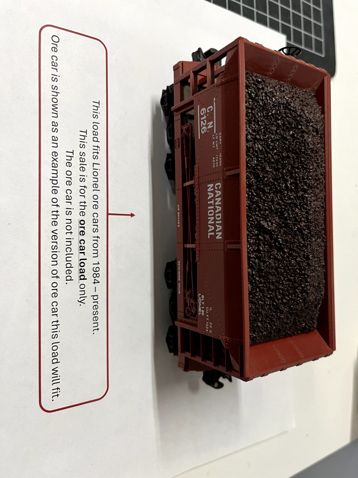 Ore Car Load, Hopper Car Load for Lionel Ore Car made from 1984 MPC – Modern