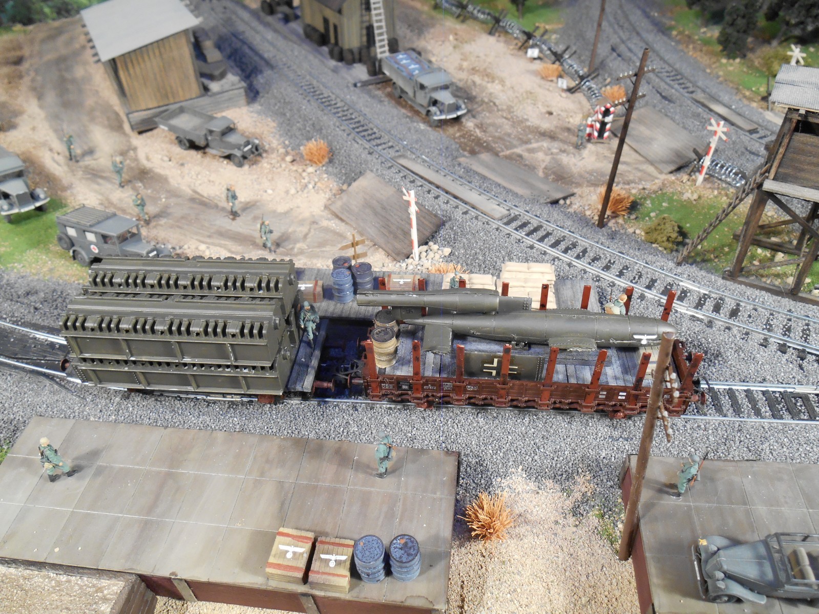 HO Roco Minitank German V1 Rocket Train Custom Detailed #A2892