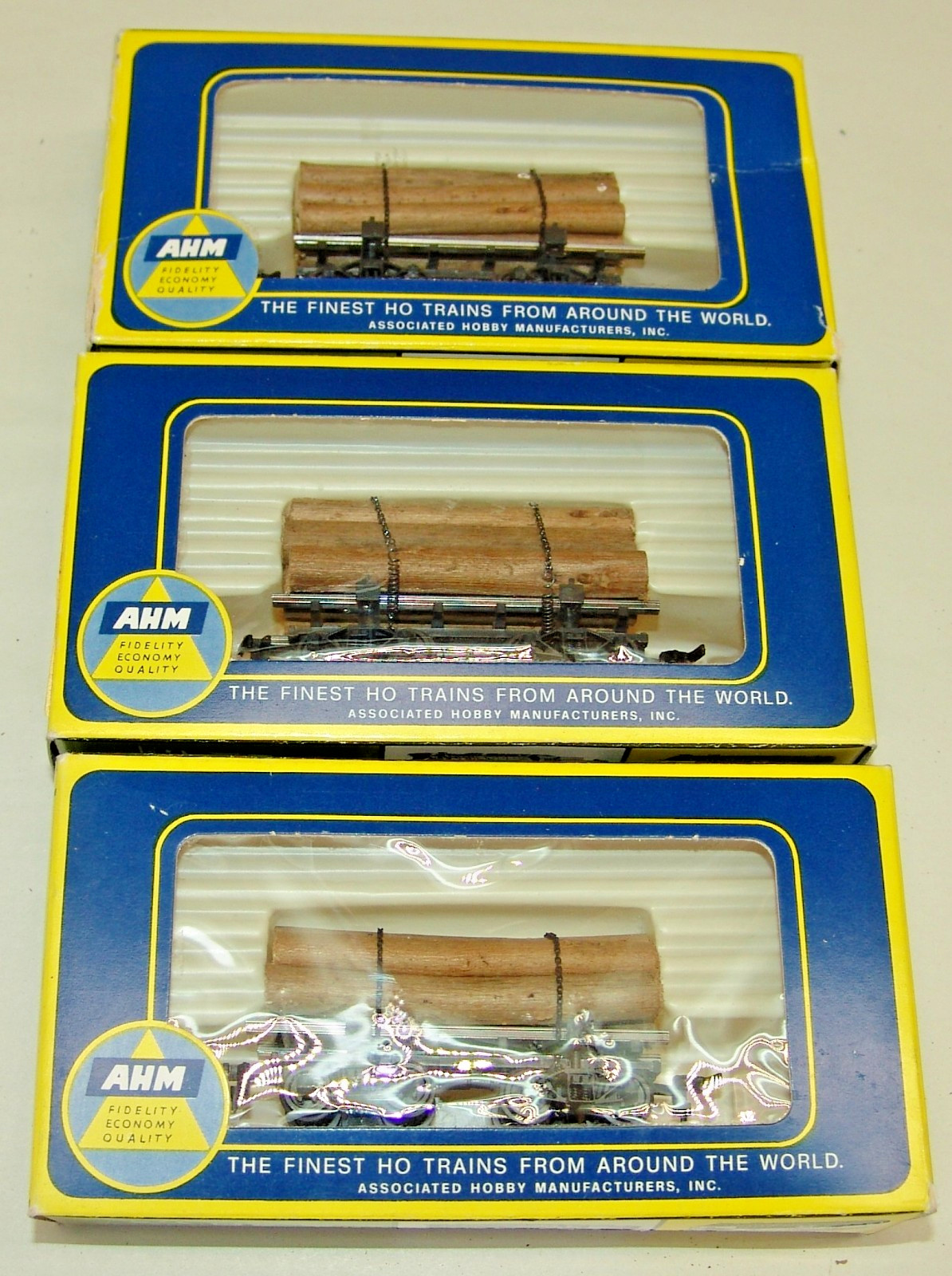 AHM RIVAROSSI HO 3 LOG BUGGIES CARS (L87)