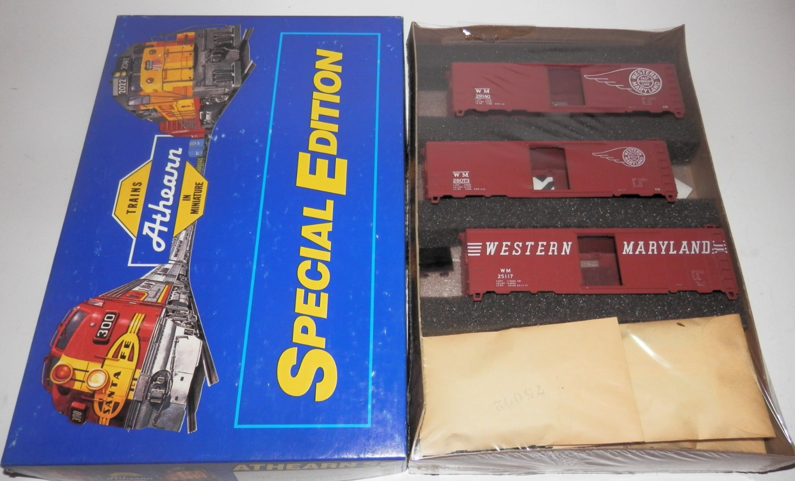Athearn HO 40′ Western Maryland 29140, 29073, 25117 Box Car Set (3pcs) #2310 NIB