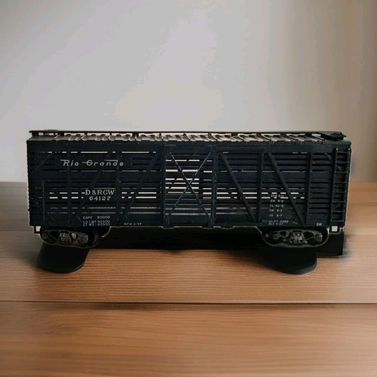 HO Rio Grande 40’ Stock Cattle Car D&RGW # 64127 Freight Train Car
