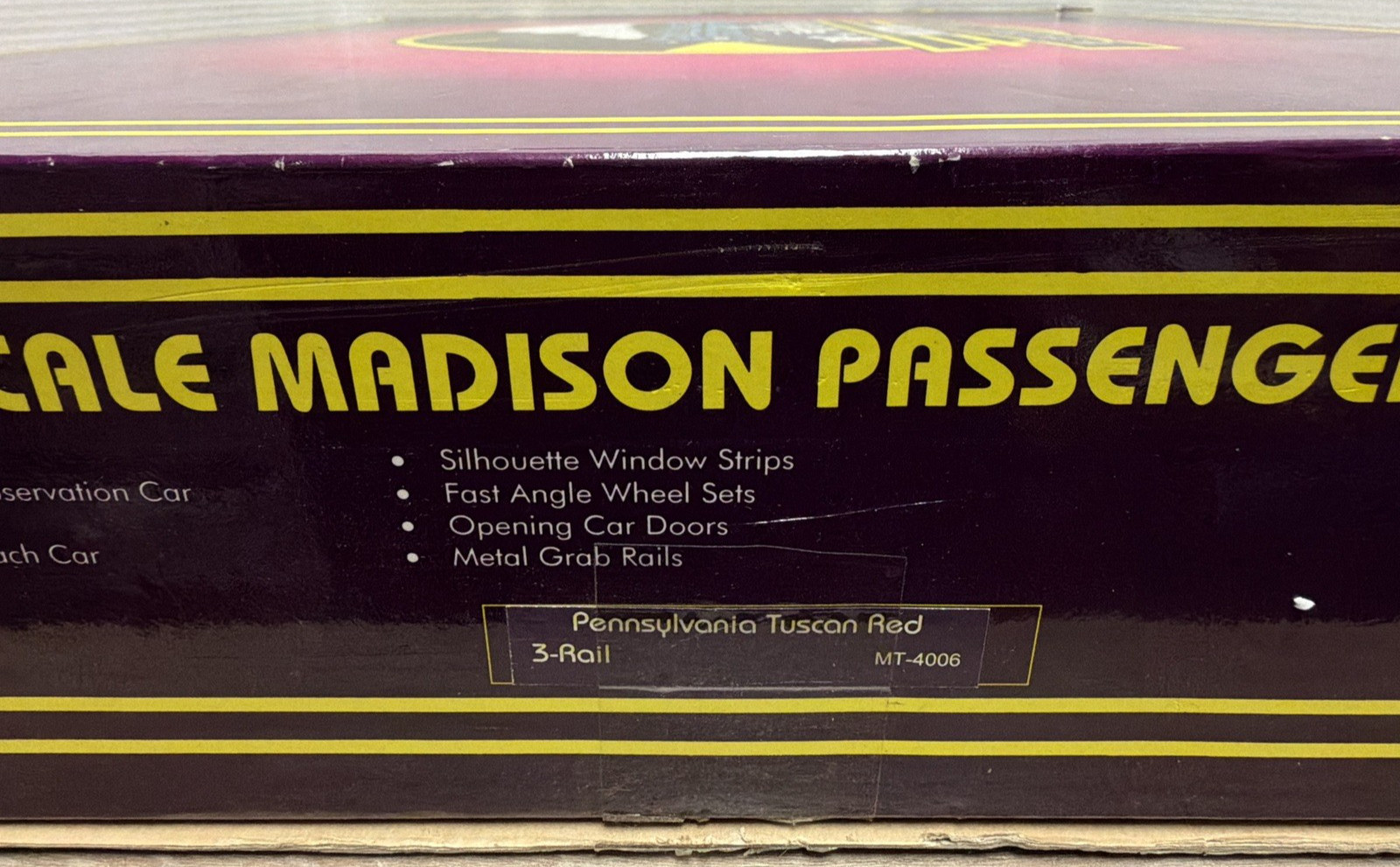 MTH O-GAUGE MT-4006 70′ MADISON HEAVYWEIGHT PRR TUSCAN RED 5-CAR SET – LNIB