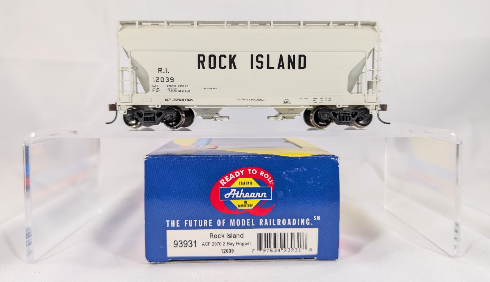 Athearn RTR HO ACF 2970 2 Bay Hopper – Rock Island RI 12039 – ATH93931