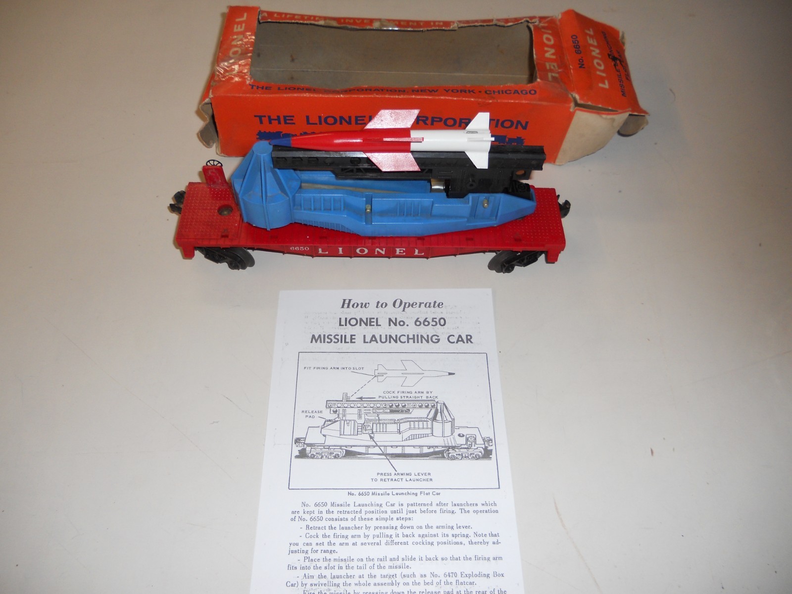 Lionel 6650 Missile Launcher Car, O Gauge with box & instructions #1