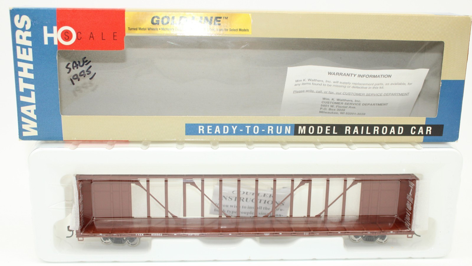 Walthers Gold HO Scale TTX TTZX 72′ Centerbeam Flat Car #856962 NOS Sealed