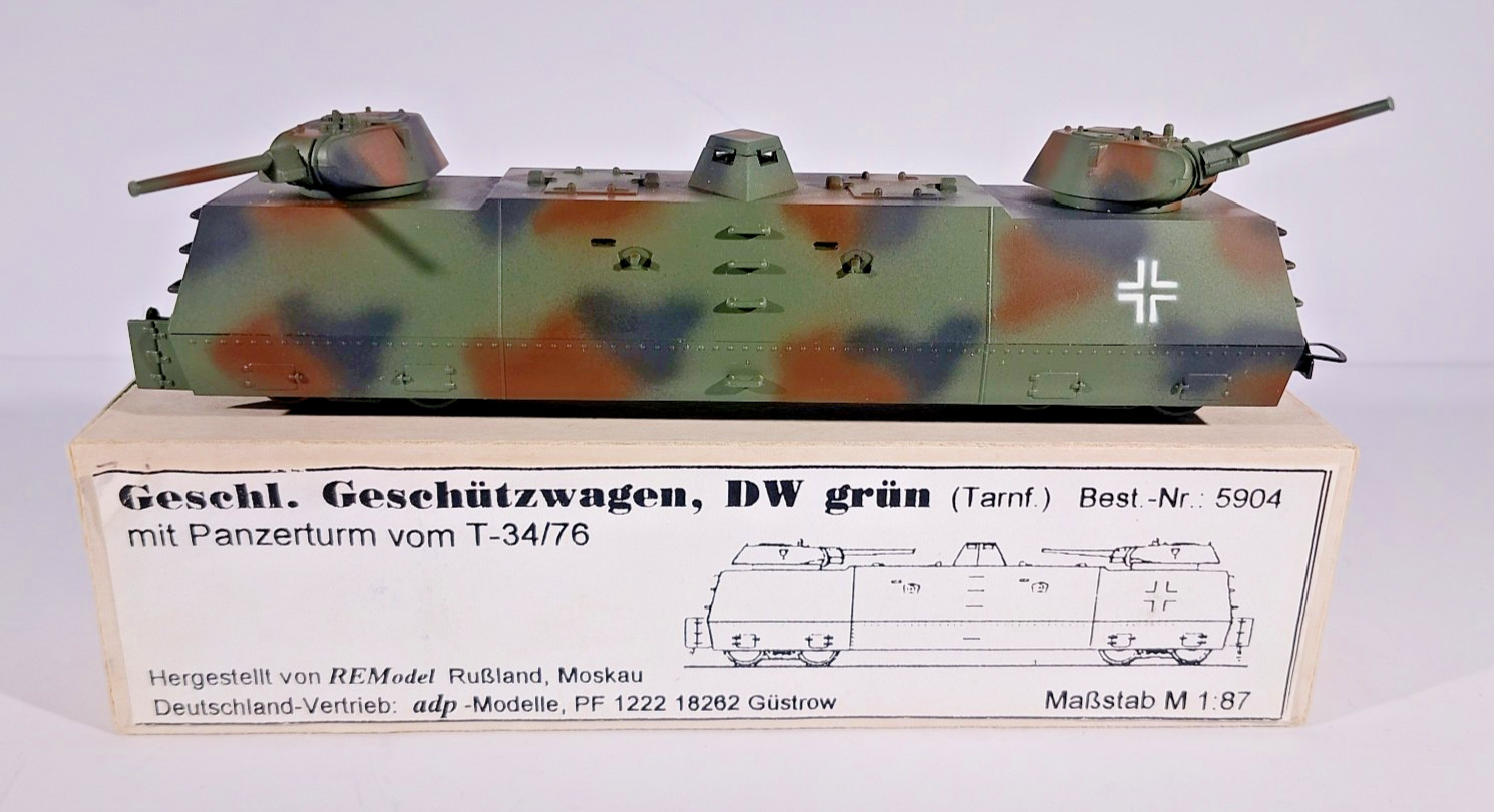 REModel 5904 WWII German Arnoured Wgn w/ Twin Turrets HO Very Rare See Dscrptn