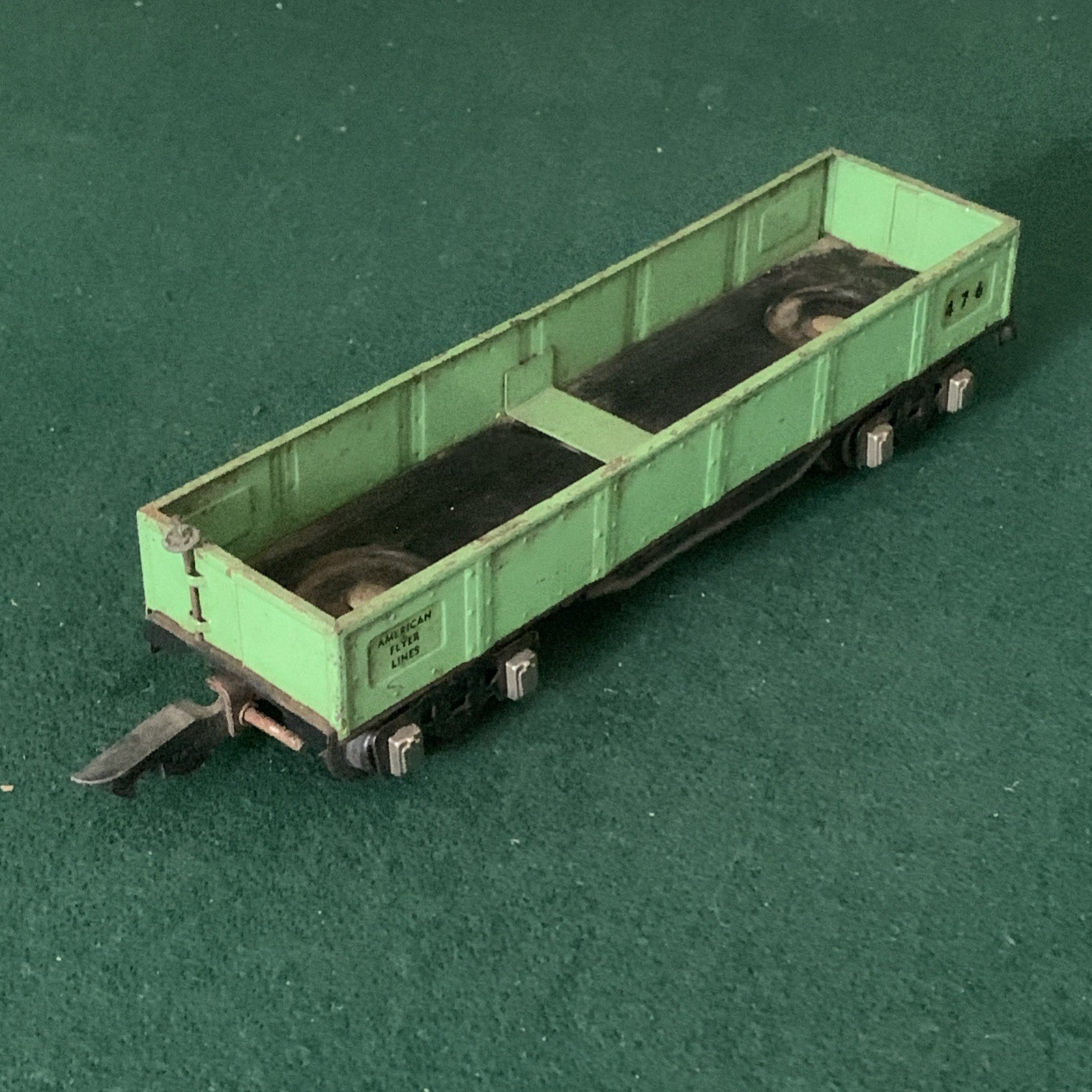 Vintage AMERICAN FLYER Lines Pre-War #476 Gondola, Green, O Gauge