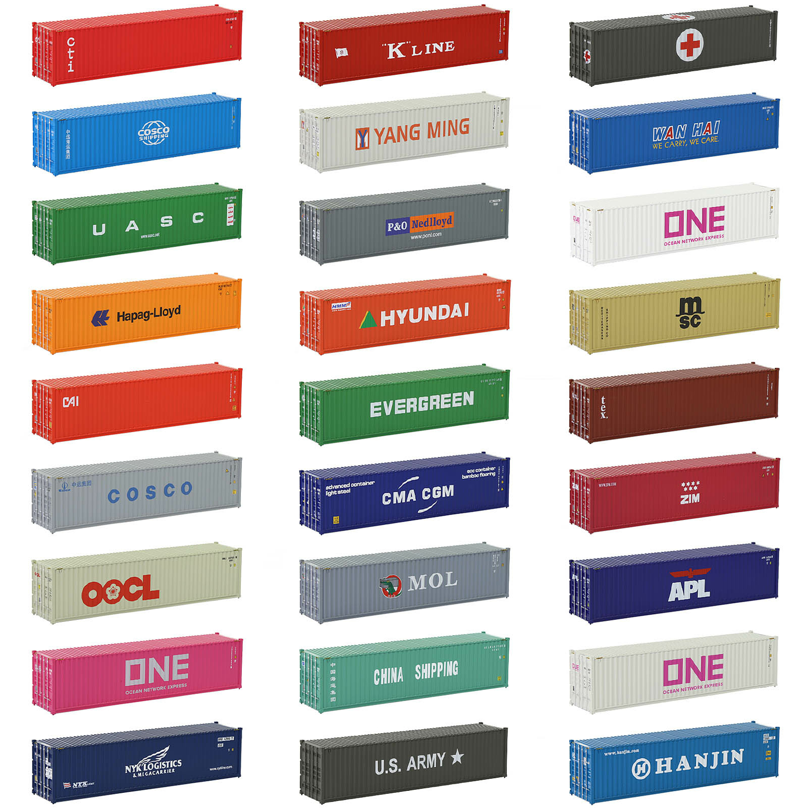 C8746 HO Scale 1:87 40ft Shipping Container 40′ Cargo Box Model Railway Layout