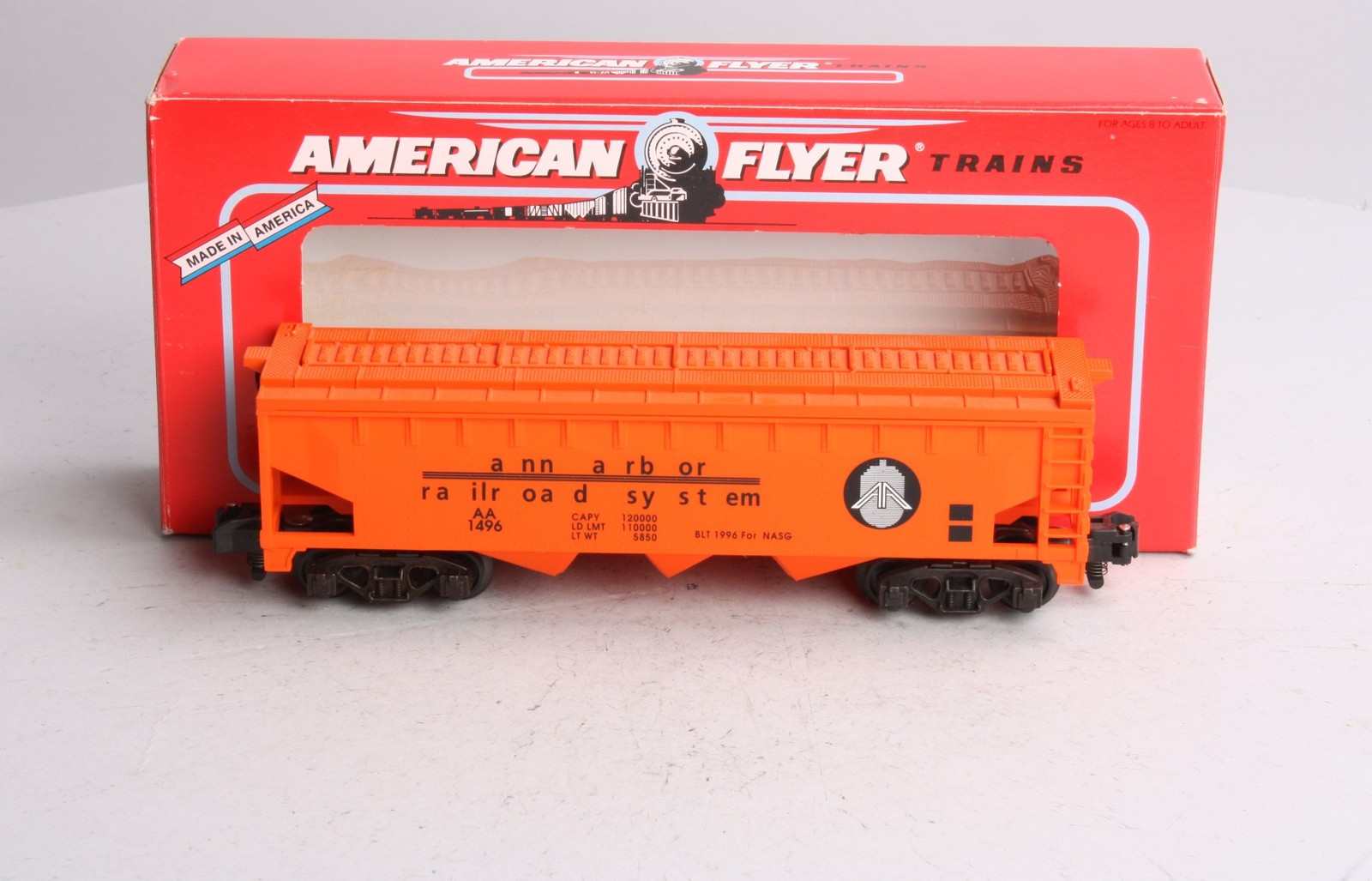 American Flyer 6-52094 S Gauge NASG 1996 Ann Arbor Hopper Car #1496 LN/Box