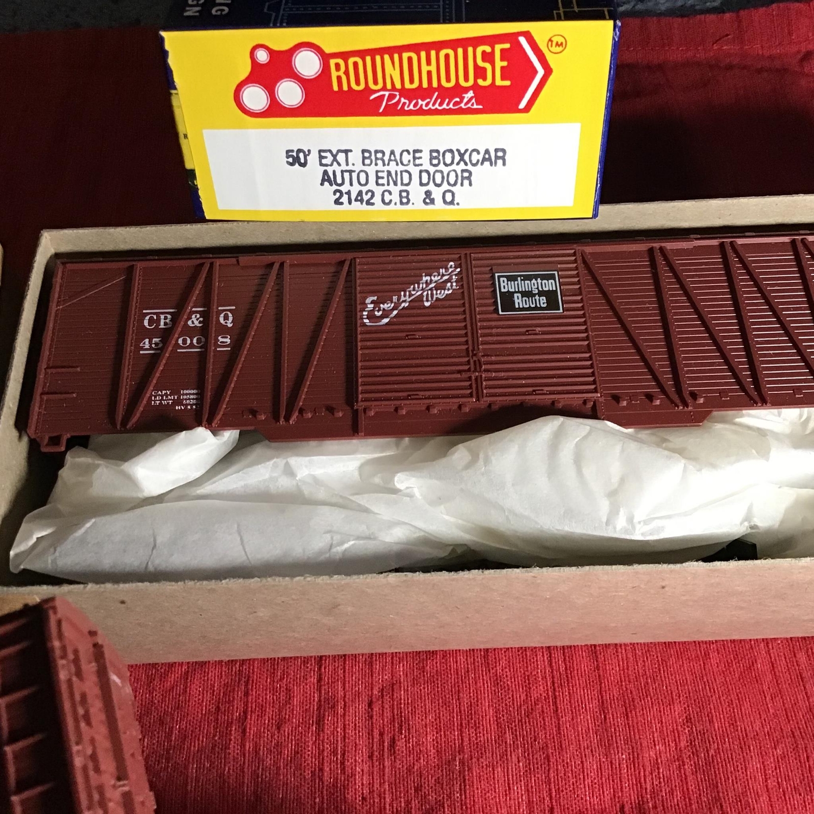 ROUNDHOUSE HO-SCALE 50’ C.B.&Q. BOXCAR KITS *3 KITS* #2142 BRAND NEW!!!