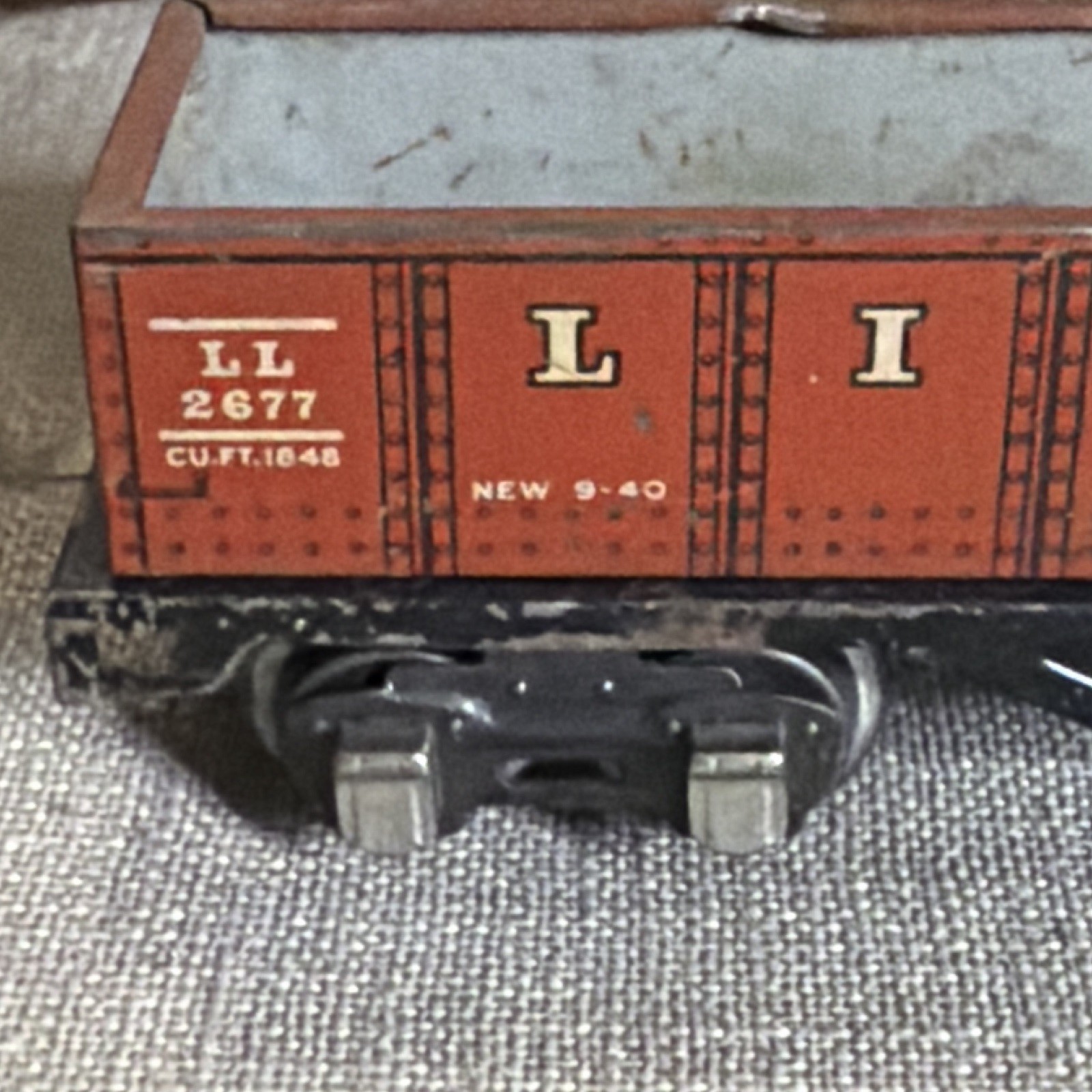 Lionel O Gauge Lionel Lines Gondola Freight Car 3-Rail Analog Brown Black 2677