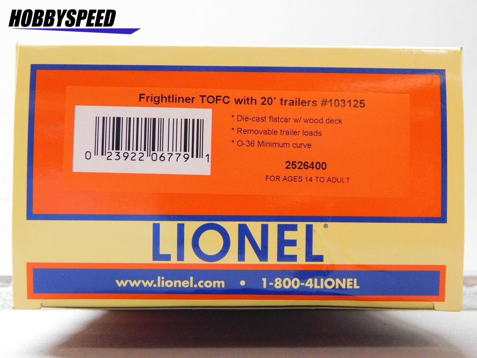 LIONEL HALLOWEEN FRIGHTLINER TOFC FLATCAR W/2 20′ TRAILERS O GAUGE 2526400 NEW