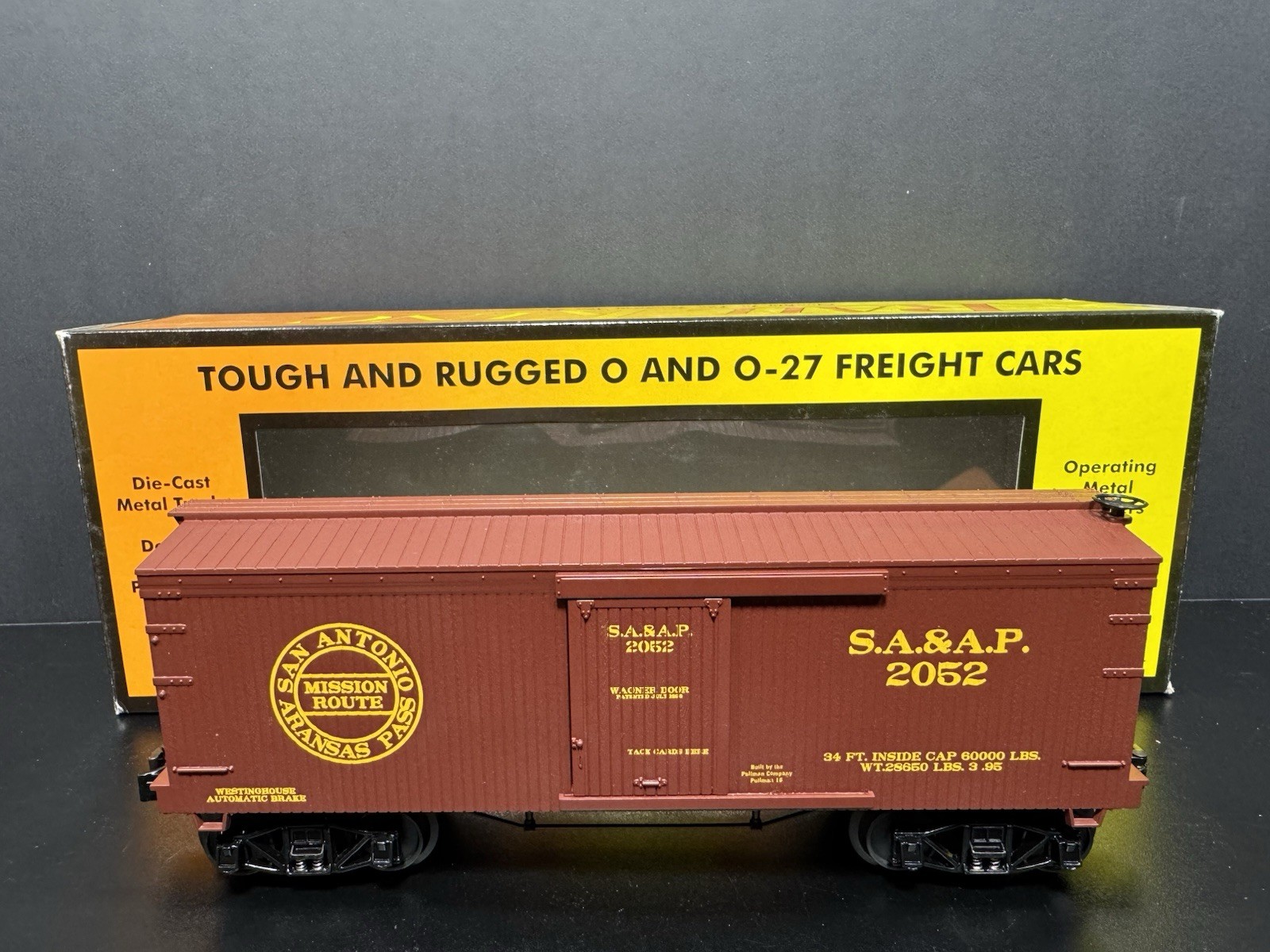 MTH RailKing 30-74379 TCA 2006 Convention SA&AP 19th Century 34′ box car LNIB