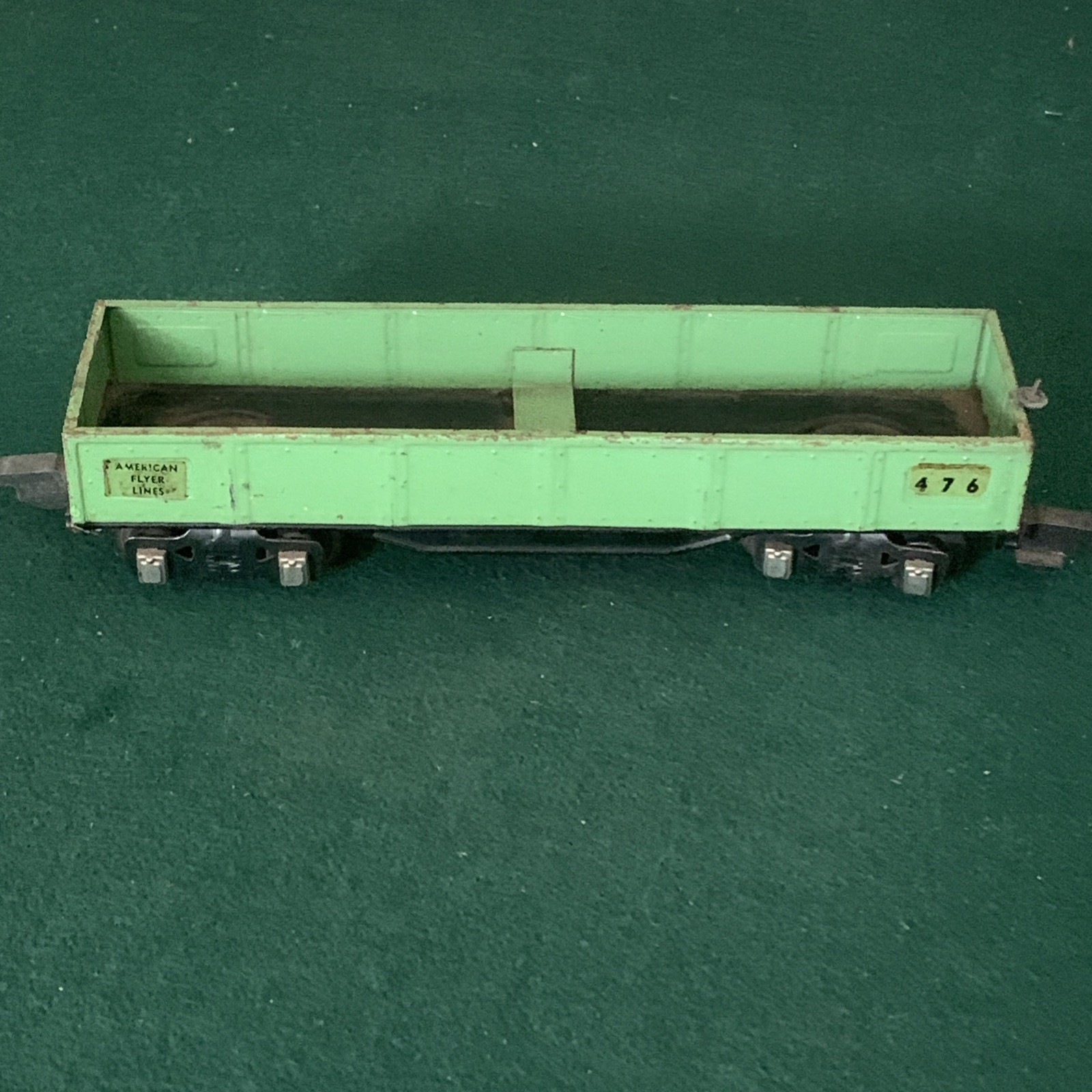 Vintage AMERICAN FLYER Lines Pre-War #476 Gondola, Green, O Gauge