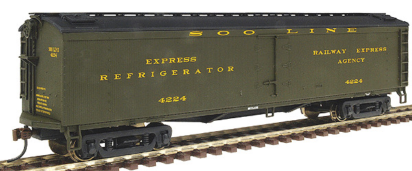 REA EXPRESS GACX WOOD ICE REEFER 50 ft CAR – HO SCALE ” SOO LINE ” Logo RTR NEW