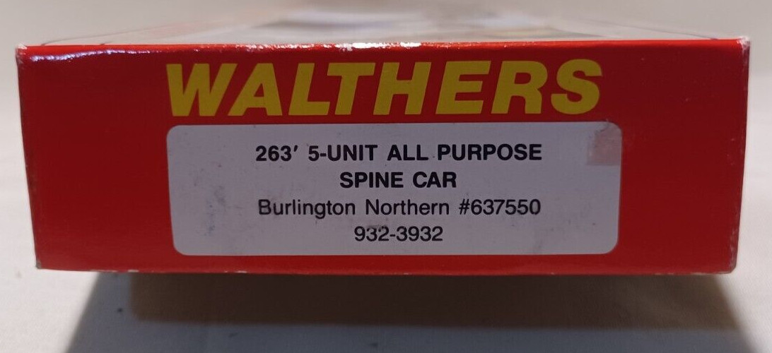 HO SCALE Walthers 932-3932 BN 263′ 5-UNIT ALL PURPOSE SPLINE CAR # 637550 NIB !