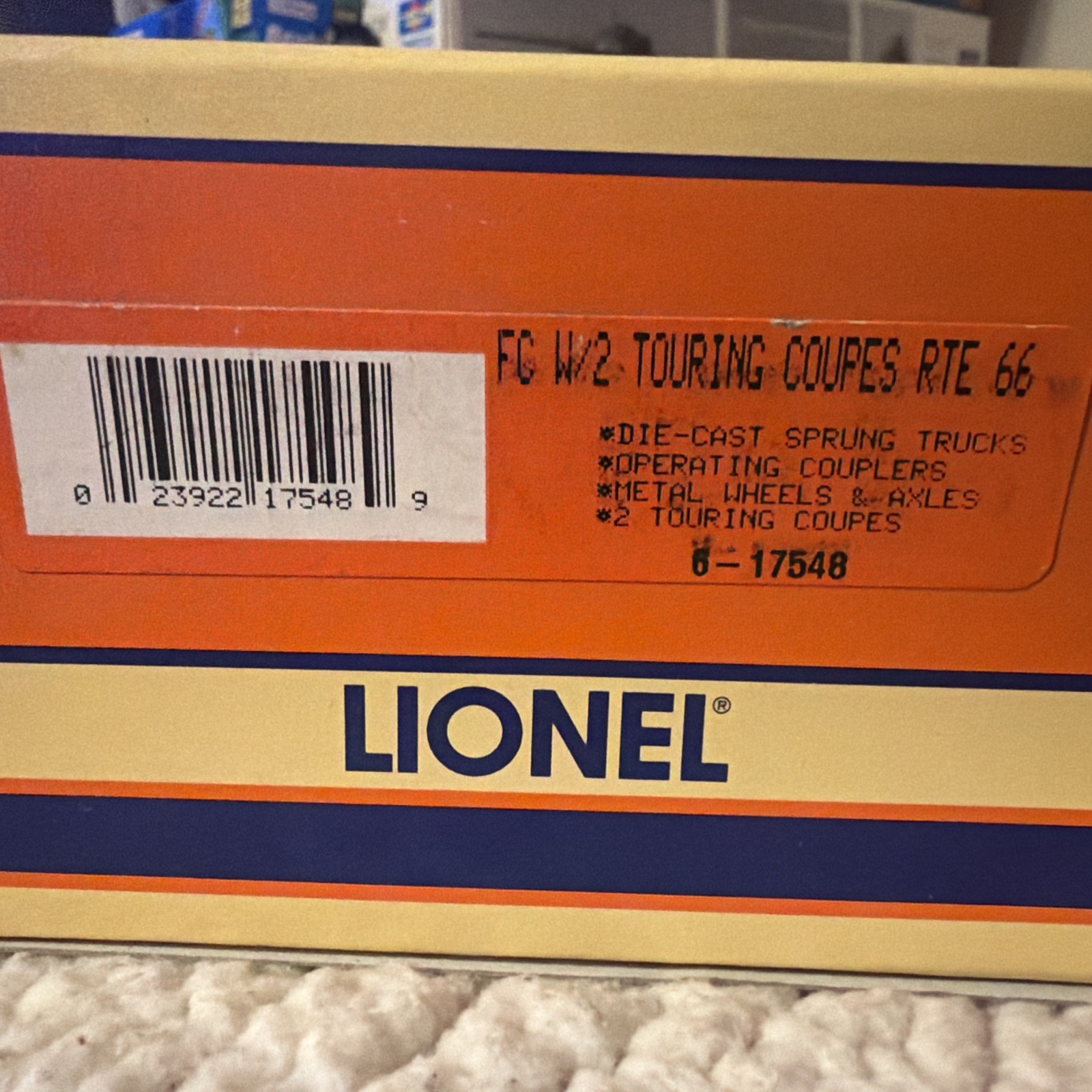 Lionel 6-17548 Lionel Route 66 Flatcar With (2) Touring Coupes New In box