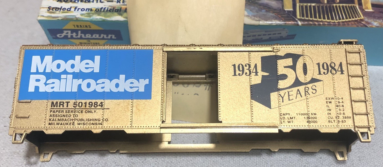 HO Athearn 6010 Model RR Anniversary 40′ box car kit. Rd # 501984 NIB